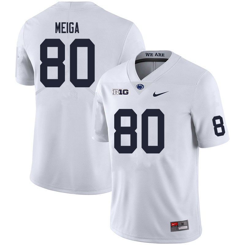 Men #80 Malick Meiga Penn State Nittany Lions College Football Jerseys Sale-White - Click Image to Close